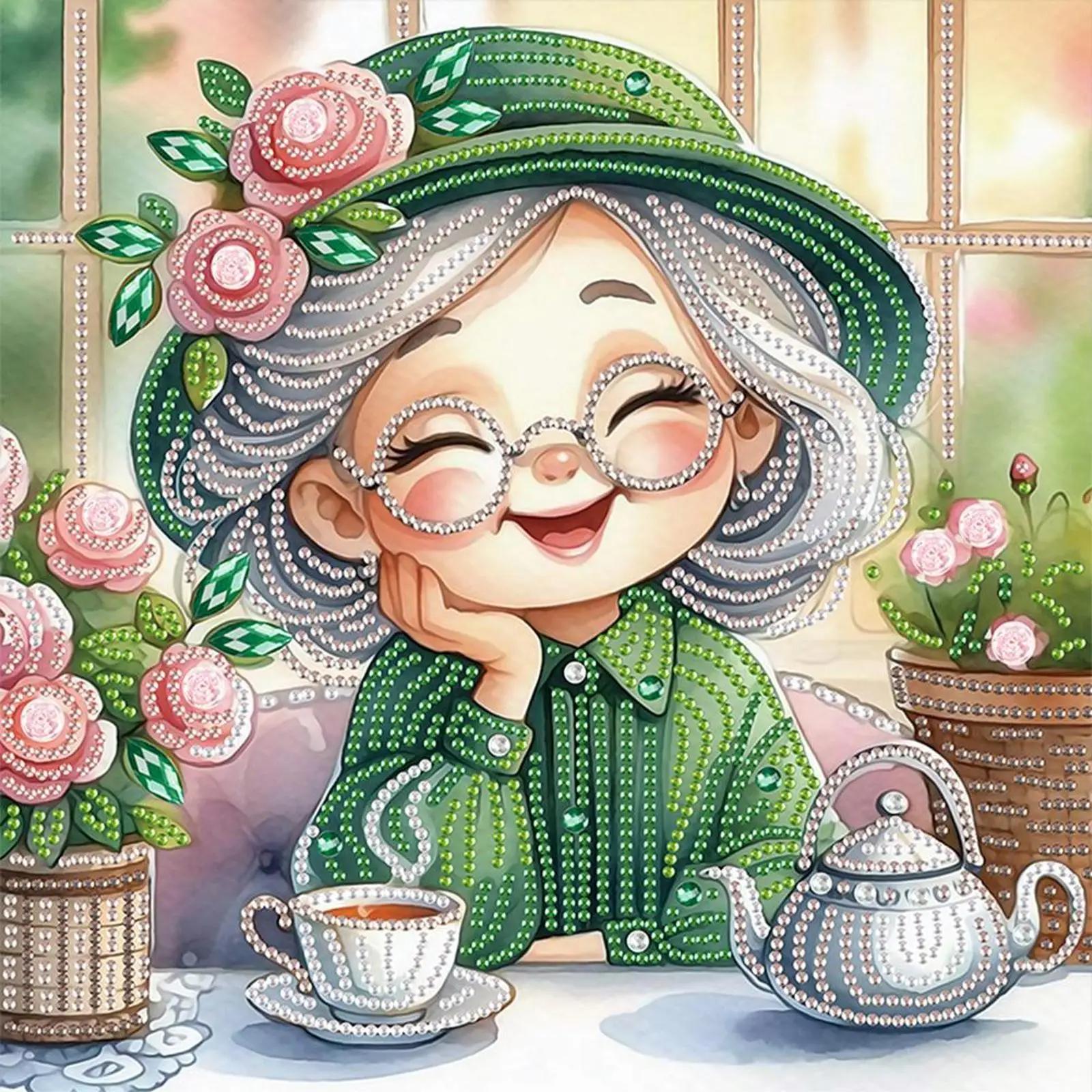 

5D DIY Partial Special Shaped Drill Diamond Painting Granny Home Decoration
