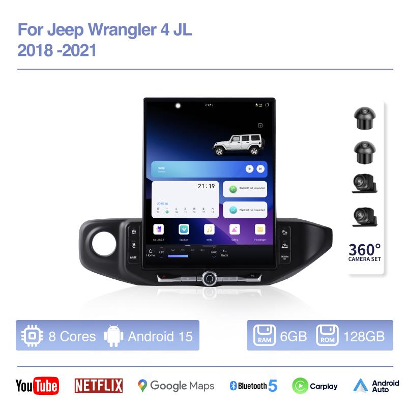 16.2 Inch 7870 Android 15 Car Radio For Jeep Wrangler 4 JL 2018 2019 2020 2025 Carplay Android AUTO Upgrade GPS