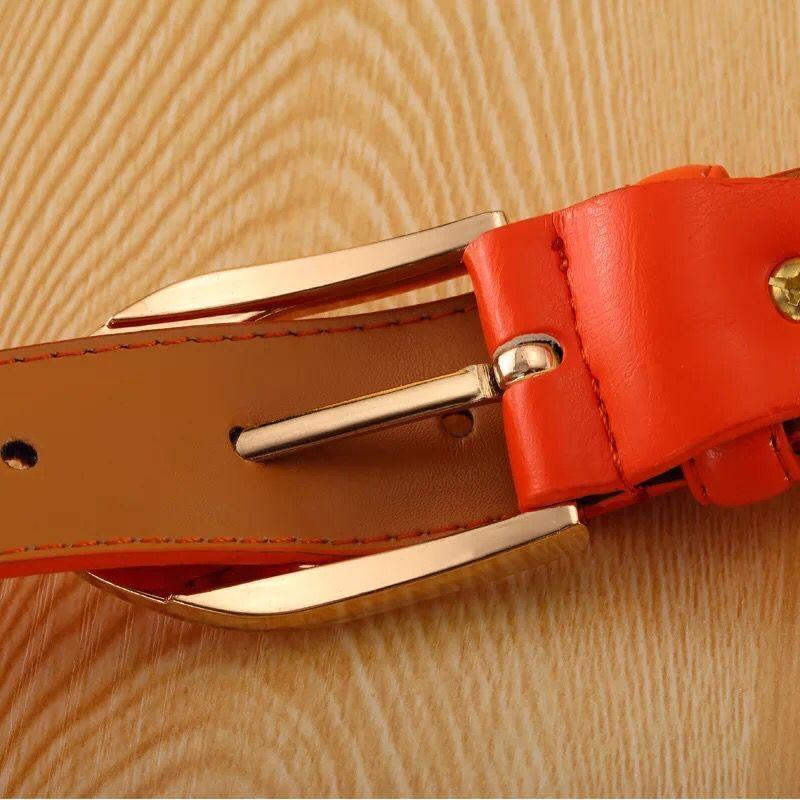 [Source] Women'S Leather Pin Buckle Belt, Women'S 3.0 Thin Belt Candy Color