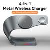 Wireless Charger Stand Metal Shell Magnetic 15W Fast Charging Station Stand for iPhone 12-17 Mobile Phones  Airpods Watch 4 in 1