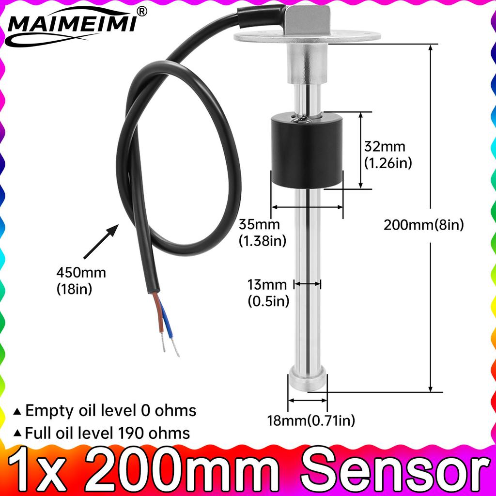 1pc 200mm Sensors Water Fuel Level Gauge Sensor 0~190 Ohm Marine Boat Yacht Car Oil Liquid Tank Fuel Sender Unit