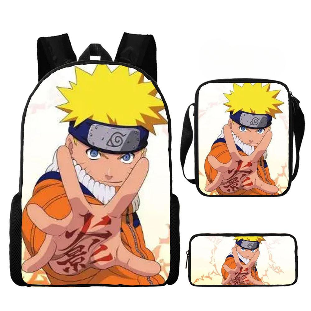 Backpack Naruto Children Set With Pencil Case And Versatile For School Trips Day