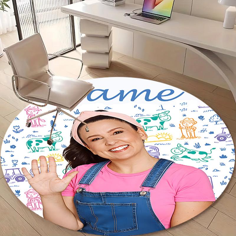 Personalized M-Ms Rachel Round Chair Office Rug - Perfect for Mat, Office Chair & More - Ideal Gift for Birthdays and Holidays