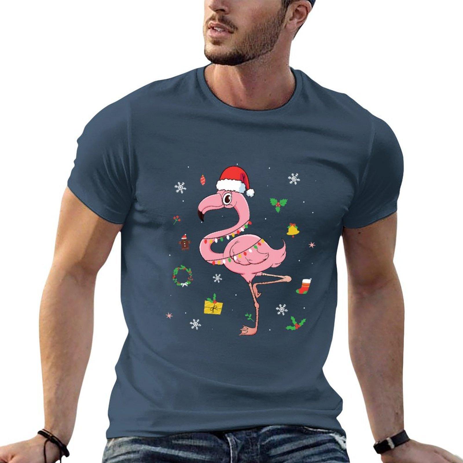 Flamingo Christmas Gift Xmas Ugly Christmas Sweater Tshirt G Unisex T Shirts For Unisex T Shirts For Unisex Cotton Funny Tshirt S