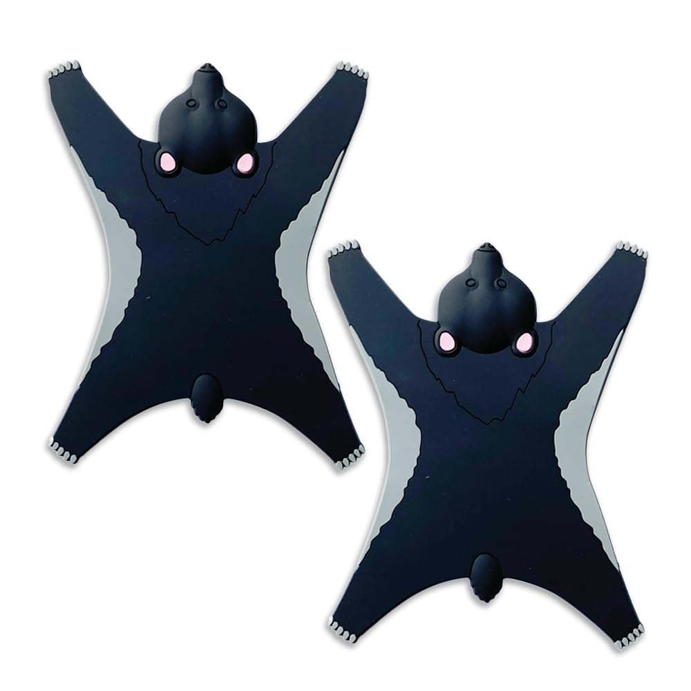 HIRAISM Animal Silicone Coasters, Insulated, Non-Slip, Stylish, Interior Decor, Gift, Set of 2 (2 Black Bear Coasters)