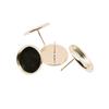 20-50pcs/lot Stainless Iron Blank Earring Base 8 10 12 14 mm Cabochon Cameo Settings Bezel Tray For Supplies Jewelry Making