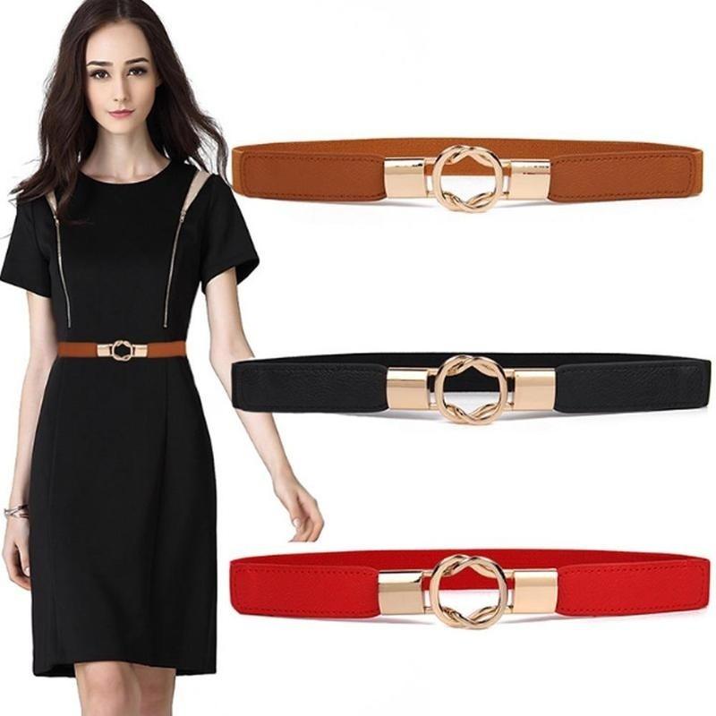 New Arrival  Women Skinny Vintage Buckle Waist Belt Stretch Corset Waistband