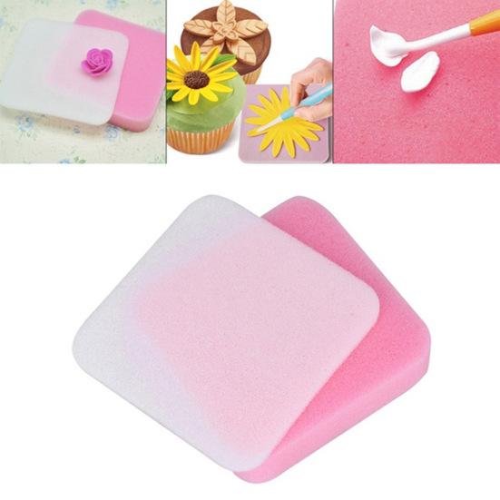 2 Stück Schaumstoff Fondant Trocken Schwamm Pad Blume Formmatte Dekoratives Modellierwerkzeug