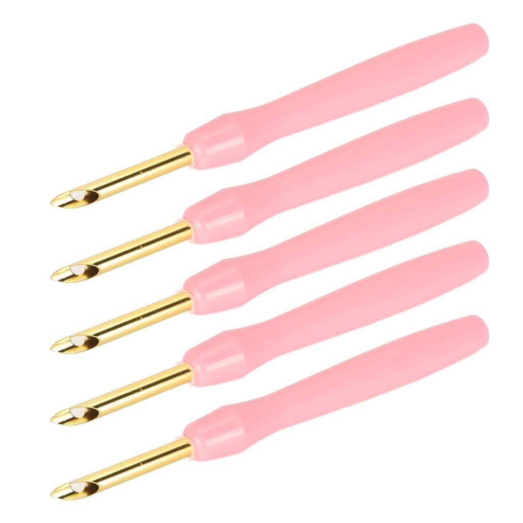 5pcs Punch Needle Ergonomic Handle 5.0mm Punch Needle Pen for Sewing Embroidery Craft Pink