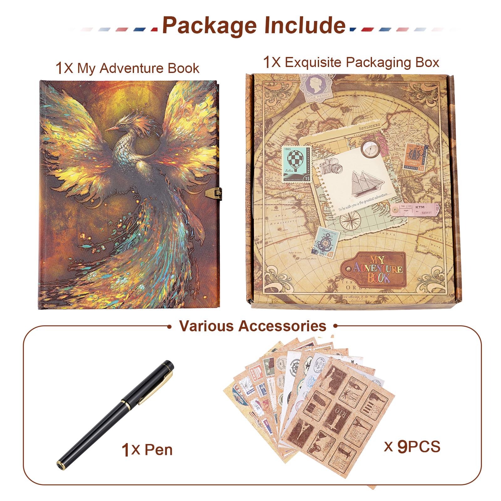 DIY photo album retro kraft paper adventure photo album  Firebird-style scrapbook birthday travel gift commemorative photo album