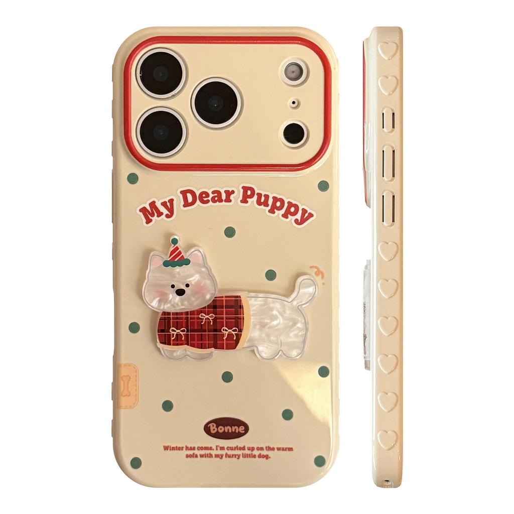 Shell Pattern Cartoon Puppy Suitable for Iphone17 for Apple 16promax Mobile Phone Case 13 Three-dimensional 14 Soft 15 Christmas