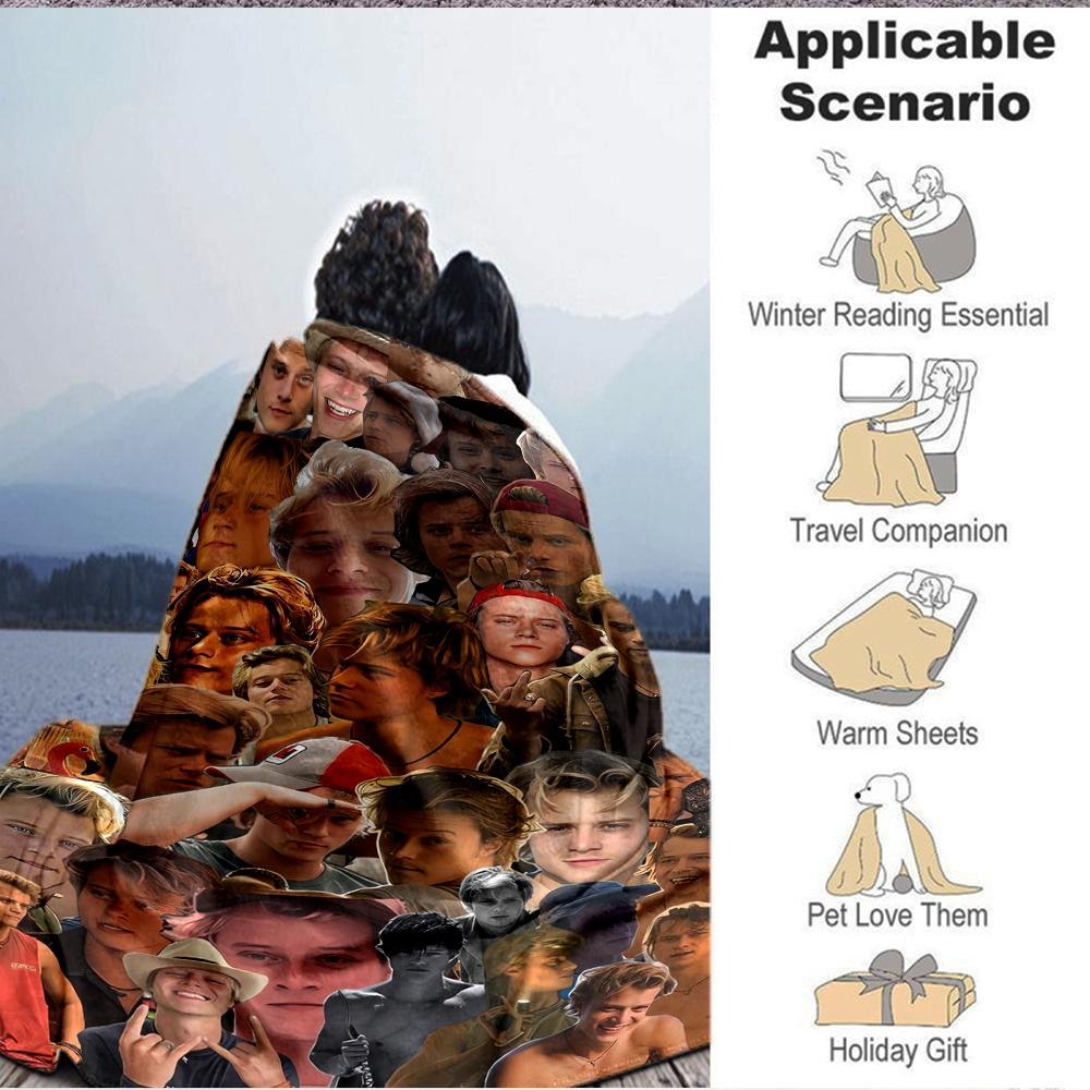 1Pc Facial Expressions Collage Blanket Soft And Comfortable Casual Warm Camping Travel Christmas Halloween Xmas Gift M924489