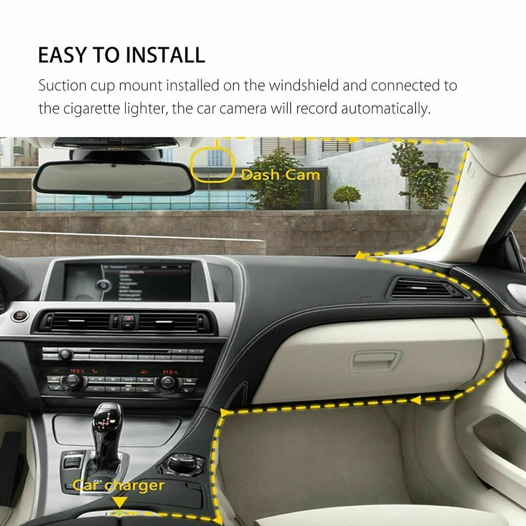 Cámara de salpicadero DVR 1080P FHD para coche, cámara de visión trasera, grabadora de vídeo, caja negra, accesorios para coche
