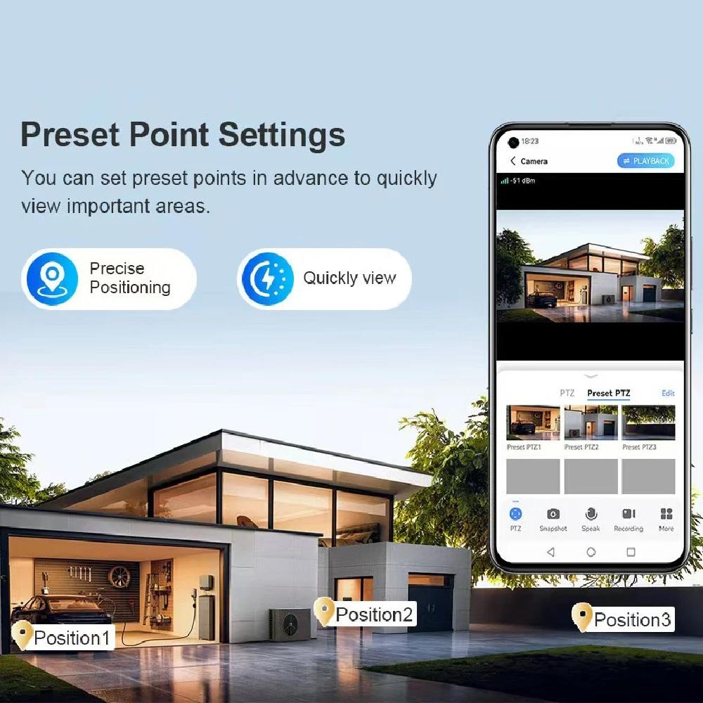Solar-Sicherheitskamera WIFI/4G Drei-Bildschirm Mobiltelefon Fernbedienung HD Automatische Ladekamera Außenbereich