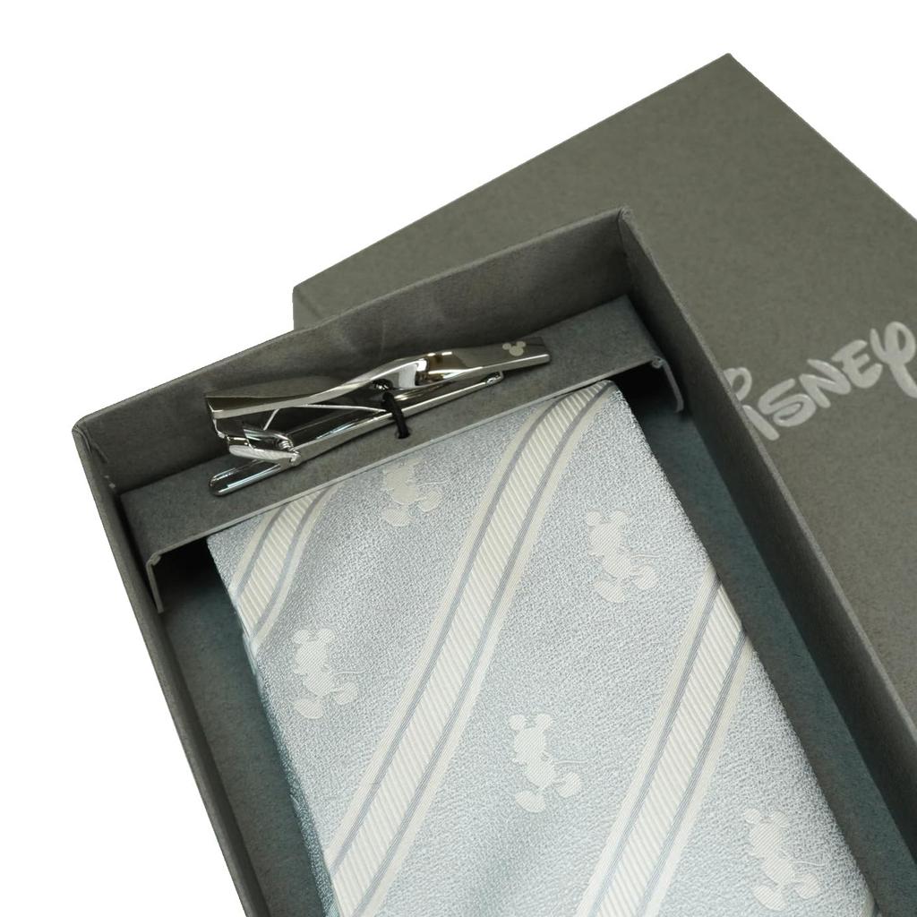 [Disney] Formal Tie & Tie Bar (Striped Pattern X Triple Tie Bar) with Box WAD-93&Wa-05
