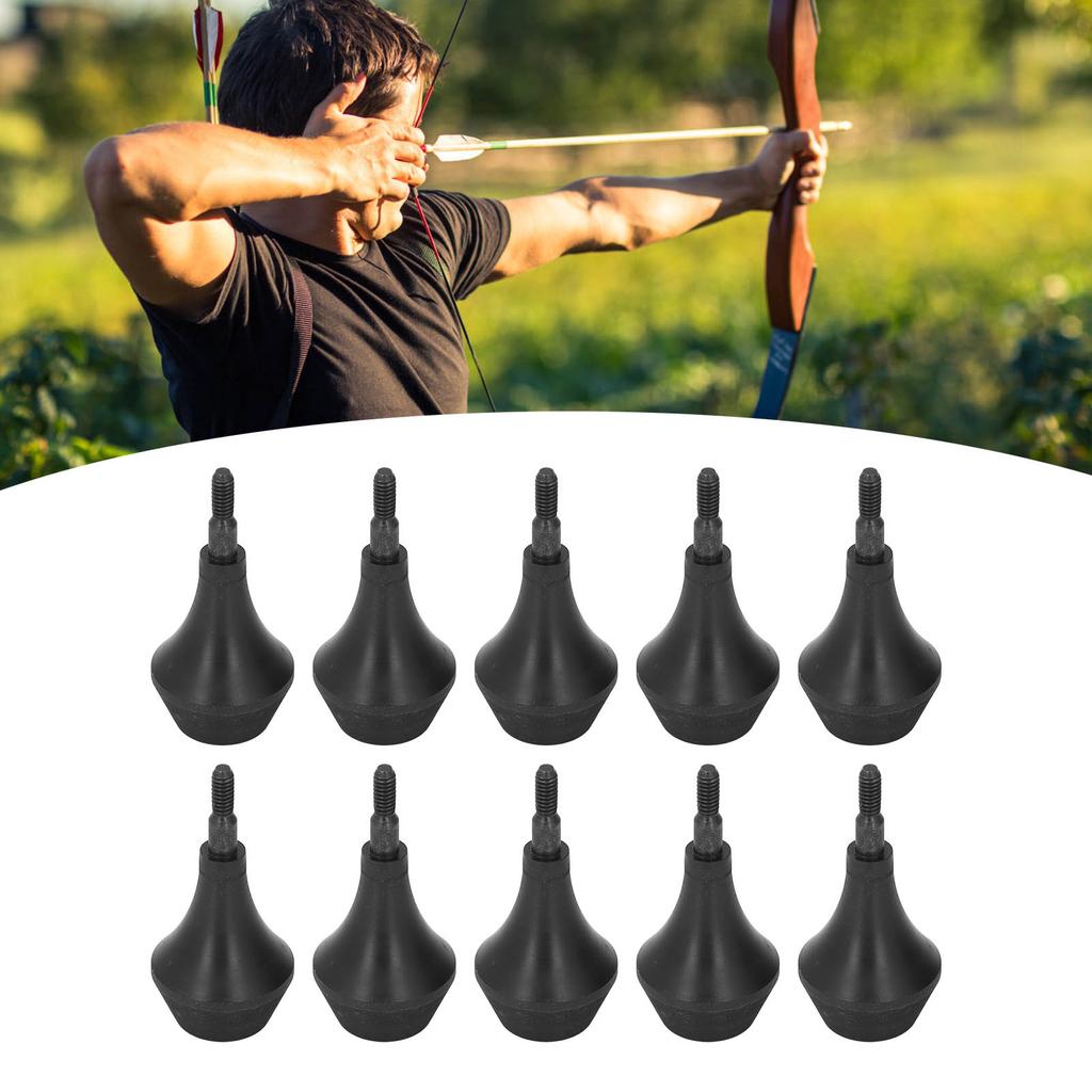 10 Stück Bogenschießen Pfeilspitzen Nylon Sicherheits-Bogenschießen Zielspitzen mit abnehmbaren Schrauben für Outdoor-Schießspiele