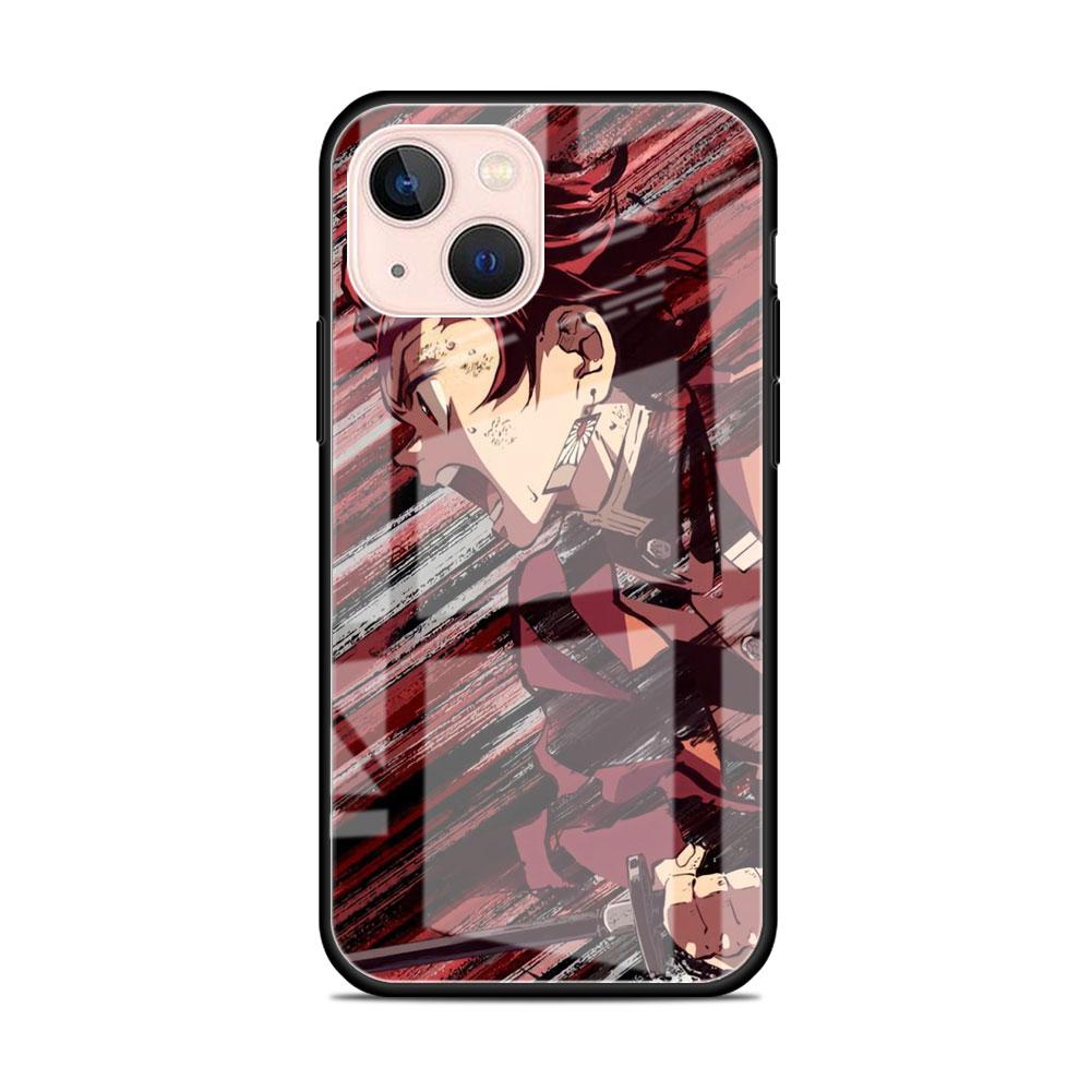 Demon Slayer Anime Glass Case For Apple iPhone 14 11 13 Pro 12 7 8 Plus SE 2022 XR X XS Max 6 6S Tempered Phone Cover