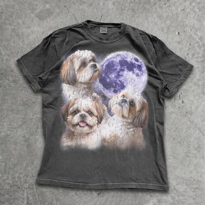 Shih Tzu Full Moon T-Shirt, Dog Lover Gift, Purple Moon Design