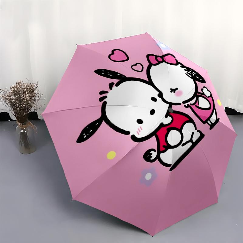 Pacha Dog Automatic Open/Close Umbrella-Cute Umbrella with Cute Design, Portable 3-Fold Compact Umbrella for Men & Women, Halloween Christma