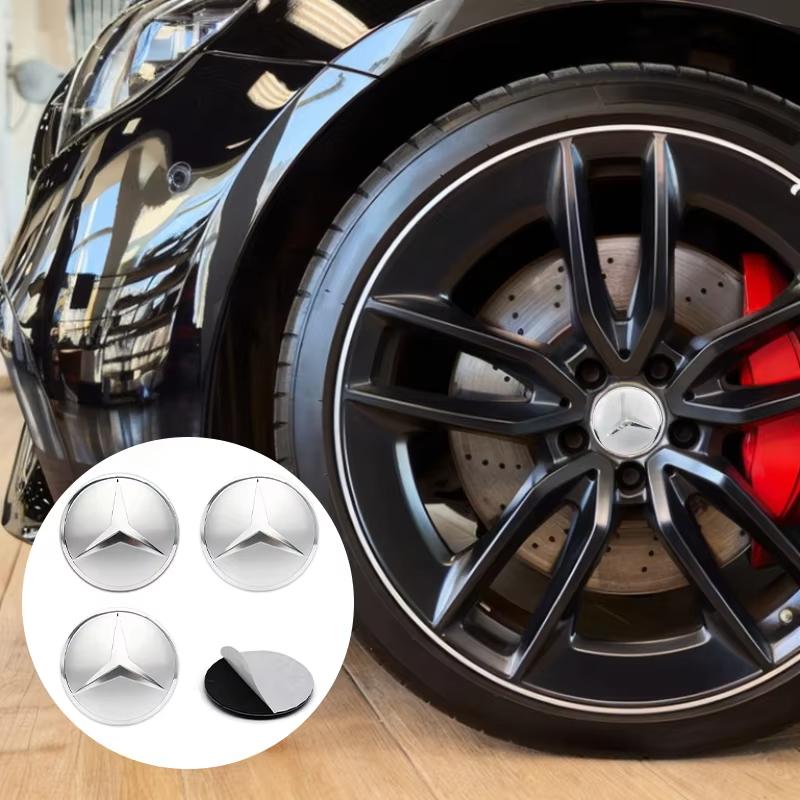 4 PCS 56mm 60mm 65mm Suitable for Mercedes Benz AMG Class W206 W205 W203 GLC Car Hub Cap Center Sticker Logo Badge Sticker CM1