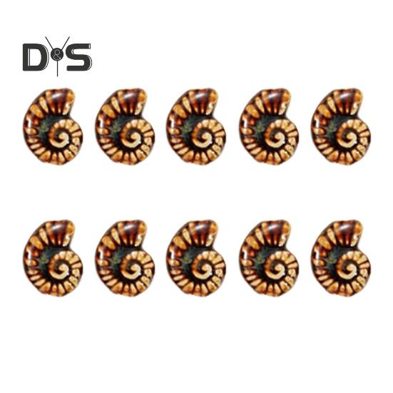 

10 шт. разбросанных бусин ручной работы в форме ракушки керамические летние бусины для изготовления ювелирных изделий браслетов ремесел кофейный