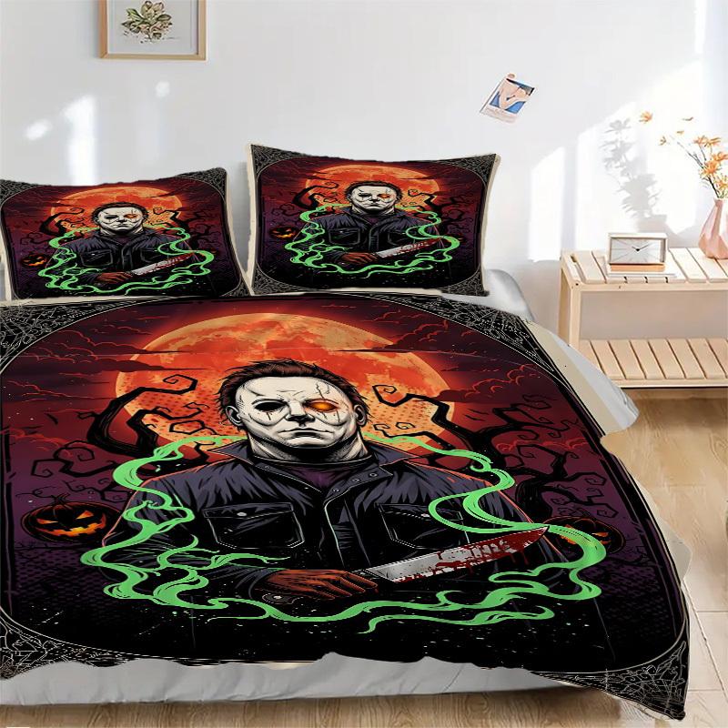 

3pcs Horror Knife Duvet Cover Set, 1 Duvet Cover + 2 Pillowcases (No Insert), High-Definition Print, Home & Dorm Set yy251208059 135x200cm