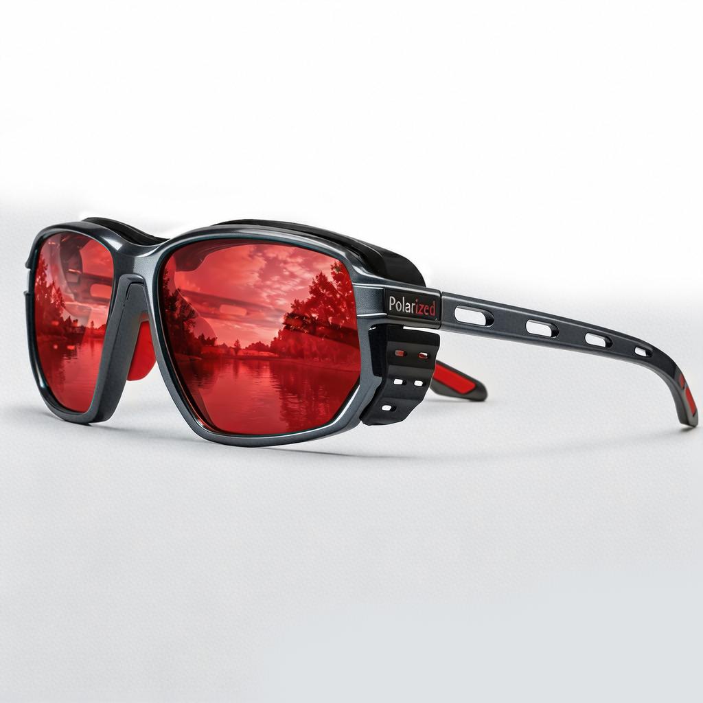 Photochromic Polarized Fishing Sunglasses Men UV400 Anti Glare Windproof Sports Eyewear with Foam Pad for Fishing Hiking 4