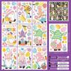 Festive Easter Static Cling Stickers - Cute Rabbit, Dwarf, and Colored Eggs for Glass Decorations