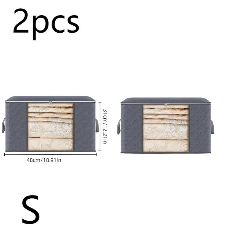 

Extra Fabric Storage Bins for Clothing Bedroom Organizer with Clear View Windows and Carry Handles Ideal for Blanket Storage