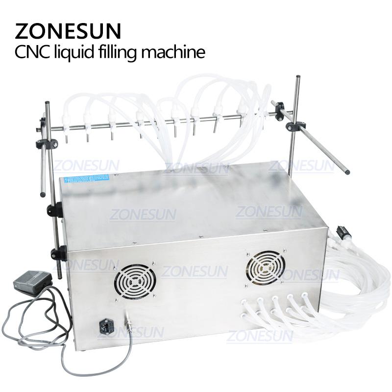 ZONESUN ZS-YTDP10 Electric Digital Control Diaphragm Pump Liquid Filling Machine 3-4000ml For Liquid Perfume Water Juice Essential Oil With 10 Heads
