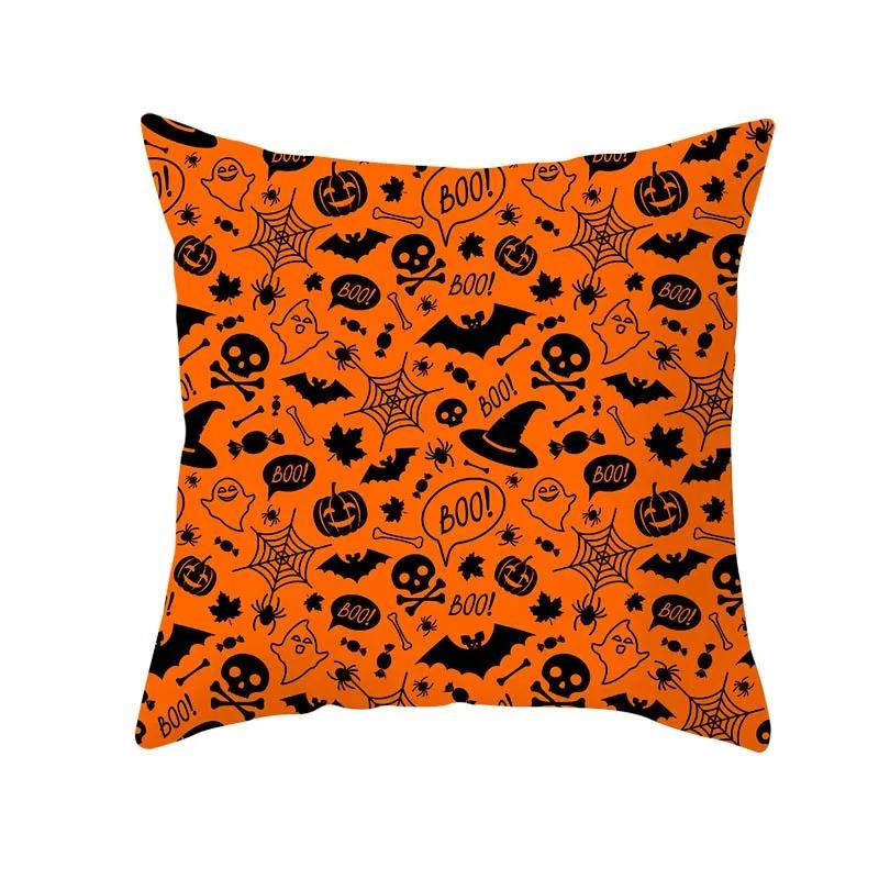 Capa de Almofada Tema Halloween Carro Escritório Sala de Estar Sofá Halloween Abóbora Lanterna Decoração Capa de Almofada
