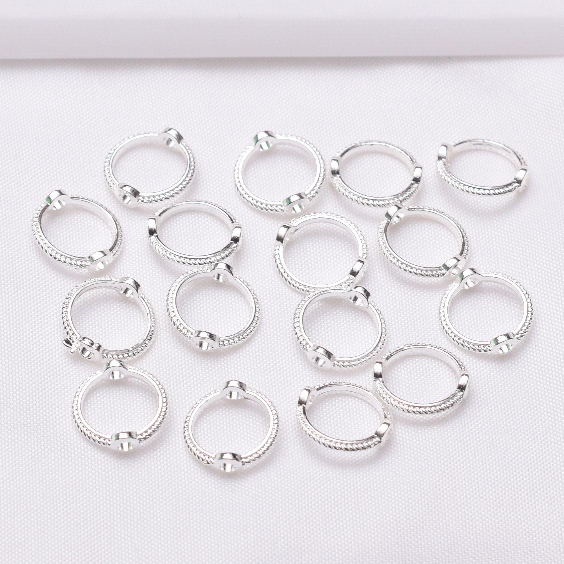 

50pcs 14K Gold Bag Color-Preserving Double-Hole Lace Ring Set Bead Diy Handmade Beaded Bag Bead Ring Jewelry Accessories Material Q10 outer diameter 11mm (suitable for 8mm beads)