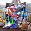 Warm Flannel Blanket Trolls Pattern, Lightweight Comfortable Throw Blanket for Bed Sofa Use