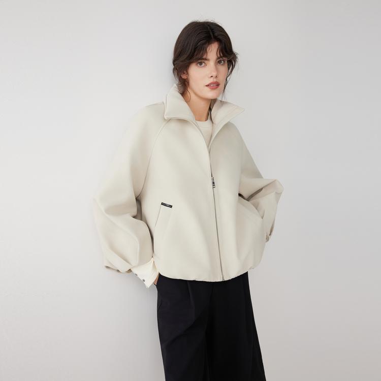Elle Fashion Casual Loose Warm Long Sleeve Stand Collar Down Jacket Women outerwear EY52589