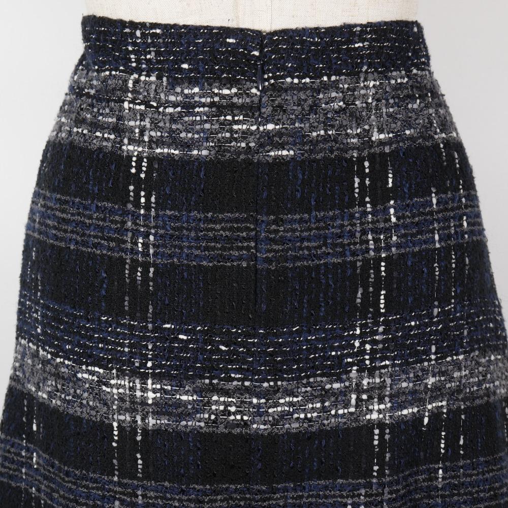 CHANEL tweed skirt P26088V16545 05P Black / navy cotton/Nylon Women Used