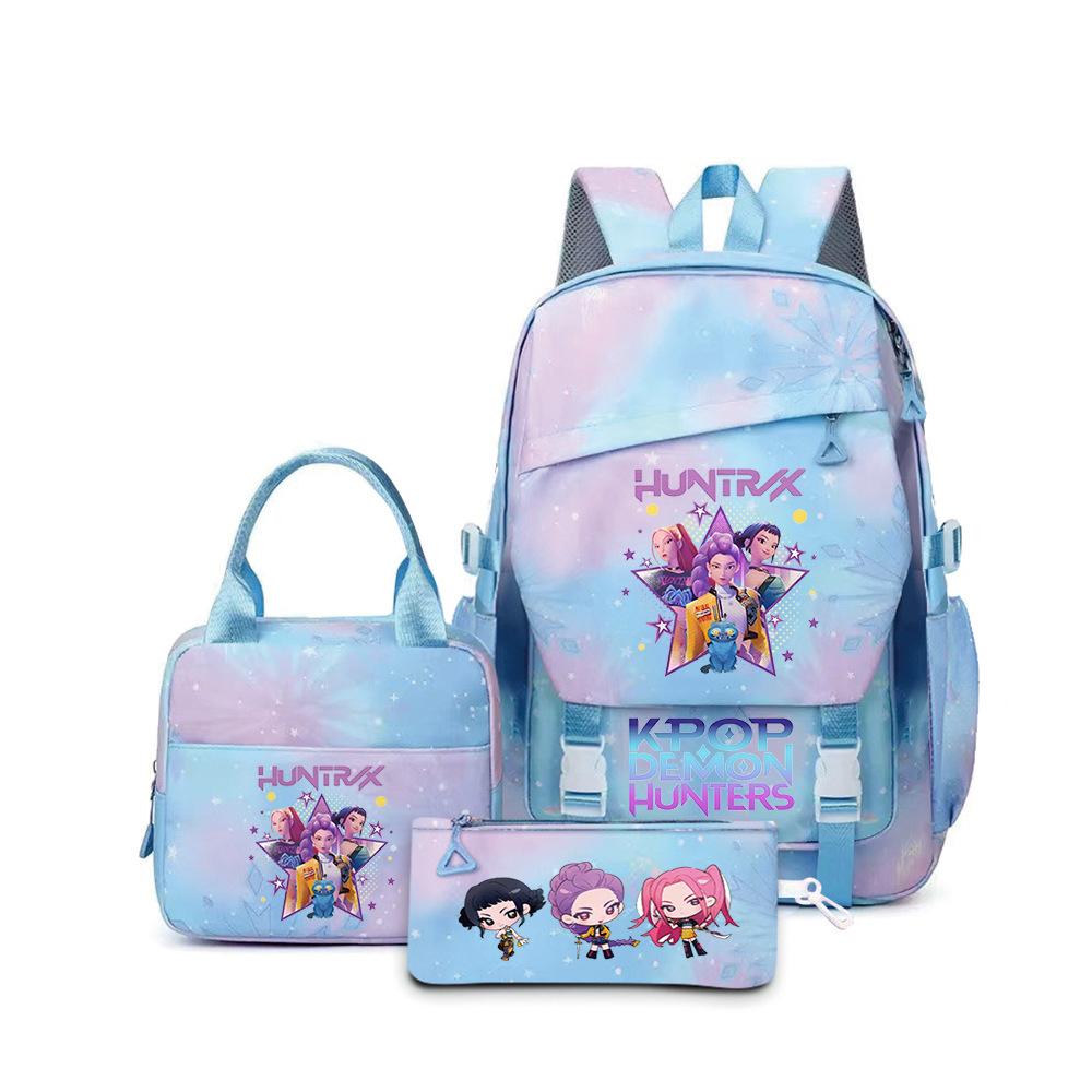 Kpop Demon Hunters, Elementary School Bag, Children'S Backpack, Lunch Bag, Pencil Bag, Three-Piece Set, Student Backpack