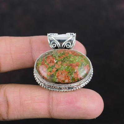 Unakite Pendant 925 Sterling Silver Pendant Awesome Handmade Jewelry Vintage Gemstone Pendant Decent Pendant Gifts For Mom Statement Jewelry