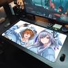 Gaming Mouse Pad Large Desk Mat Antislip Rubber Base Stitched Edges Pink Anime Eye Print Extended Keyboard Pad for Gamers
