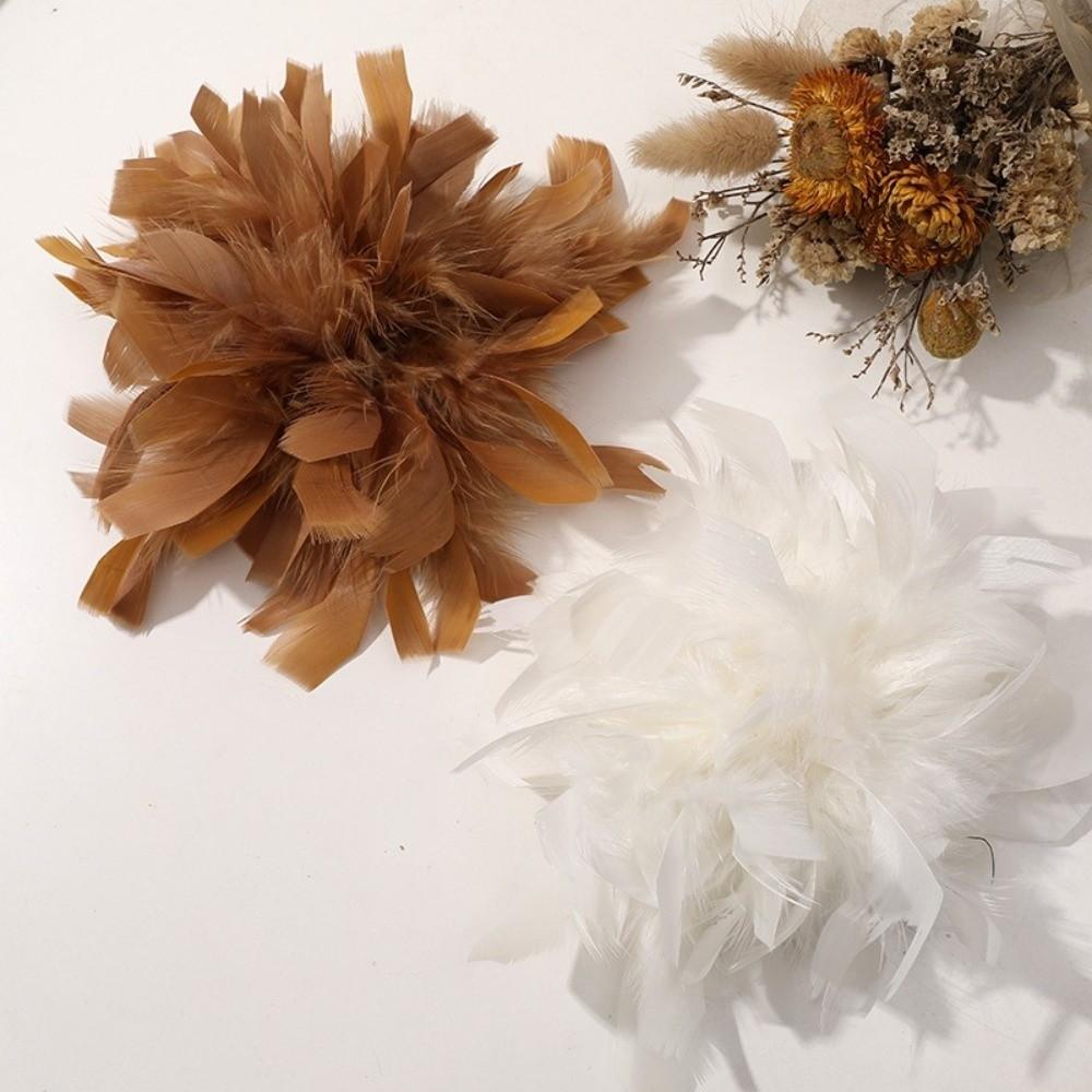 DIY Jewelry Simulated Flower Brooch Accessories Feather Fake Flower for Pin  Wedding