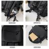 Trendy Cool Pure Black Schoolbag Men's 2024 New College Student Backpack Women's Multi-pocket Large-capacity Casual