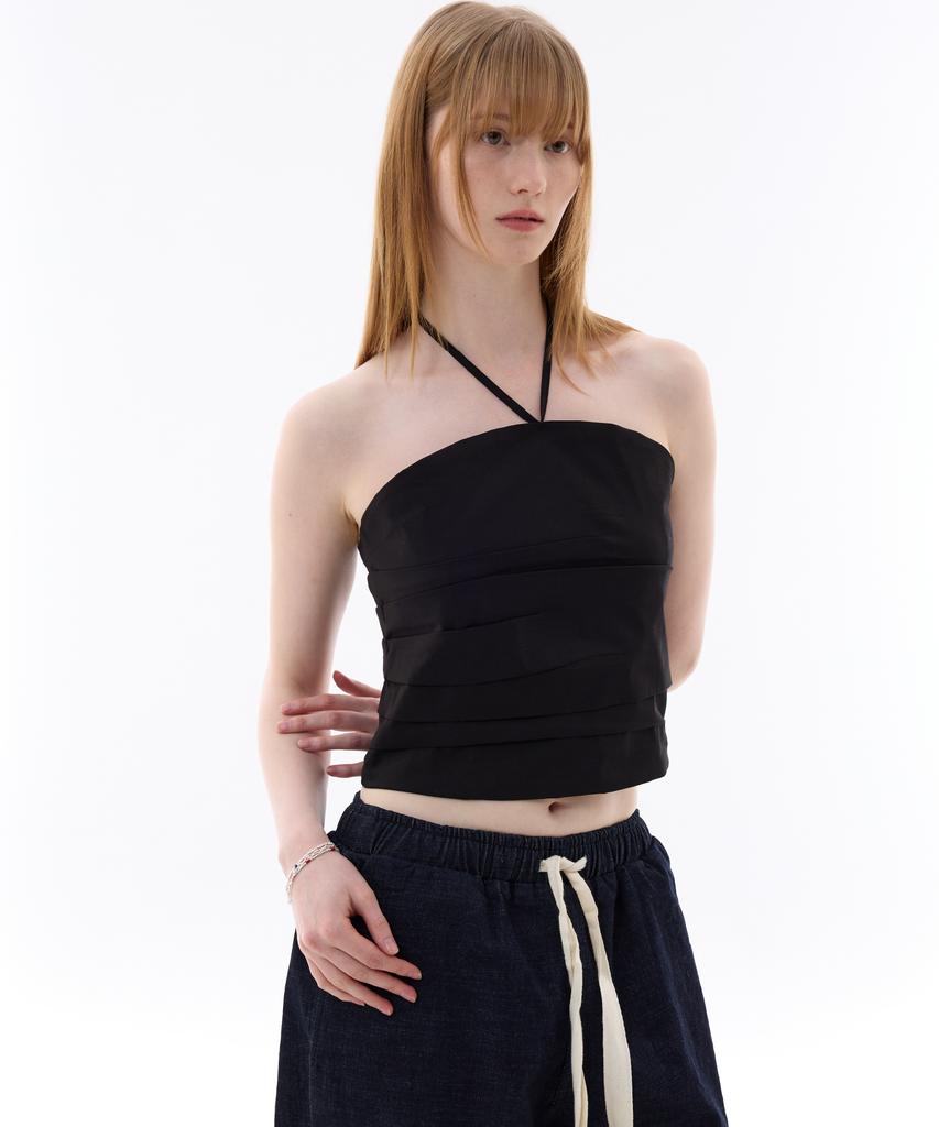 Alikim Mellifluous String Tube Top / Black