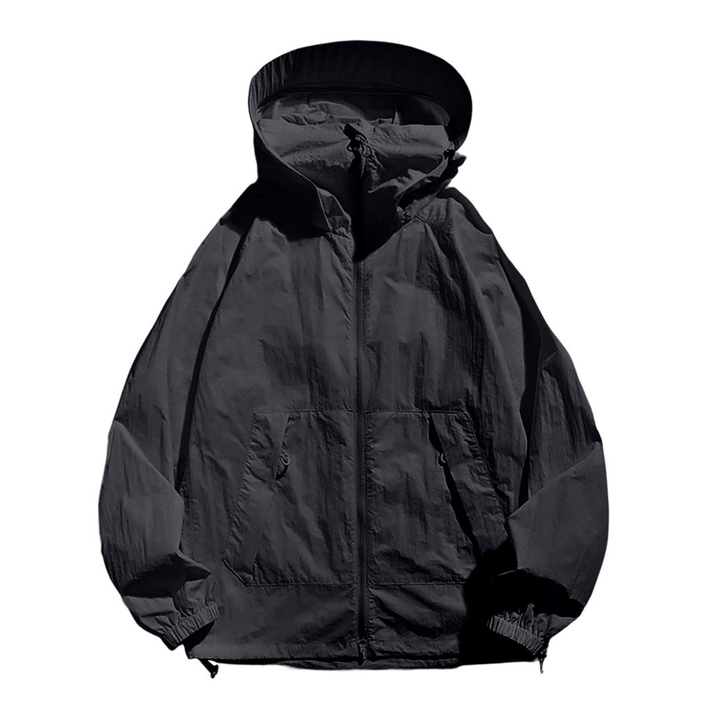 Leichte Damen Outdoorjacke Sommer Schnelltrocknend Atmungsaktiv Lockerer Schnitt Mit Kapuze Reißverschluss Lässig Windjacke