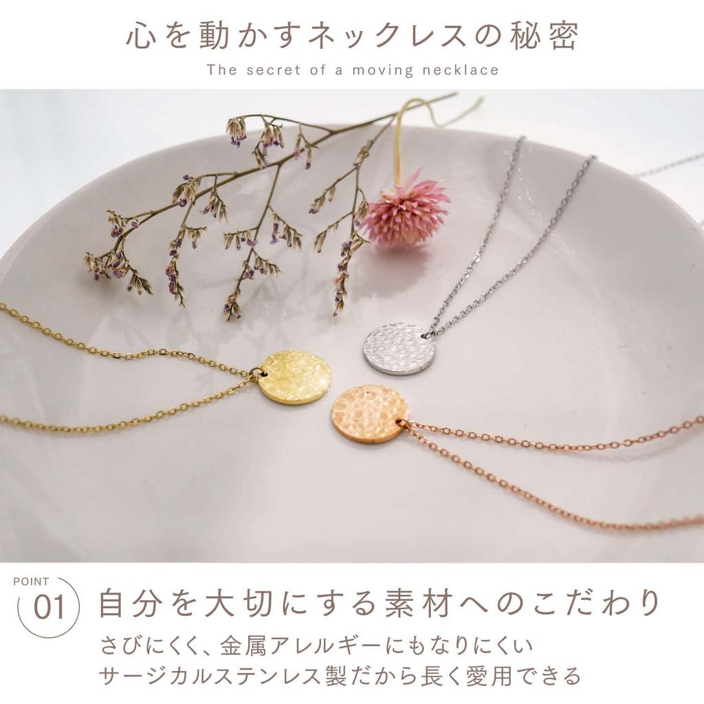 Necklace for Coin Clavicle Necklace Stainless Simple NPNS095S [Napist] Women, Hypoallergenic, Pendant, 2-Way, Stackable, (Surgical Steel), Accessory,