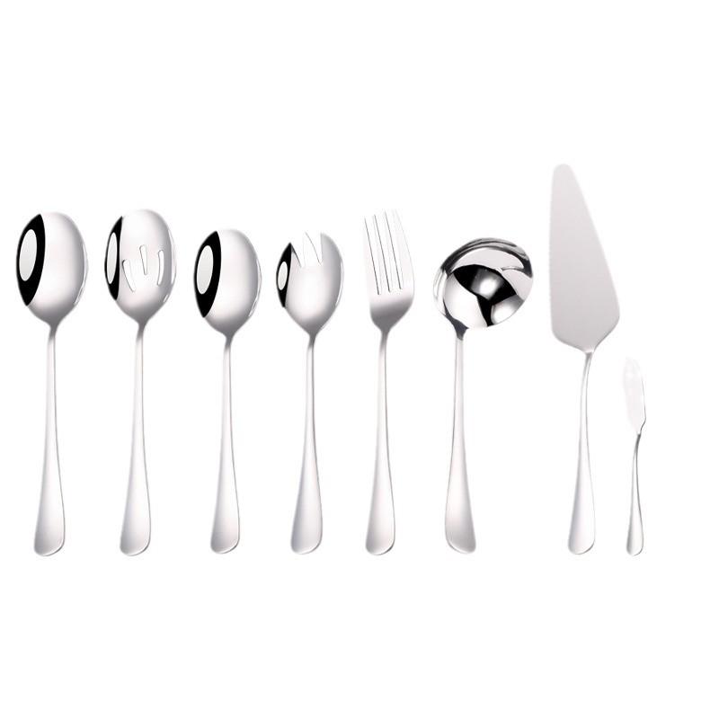Stainless Steel Common Spoon and Fork Set Banquet Party Service Parting Colander Cake Spoon Dessert Shovel Butter Knife