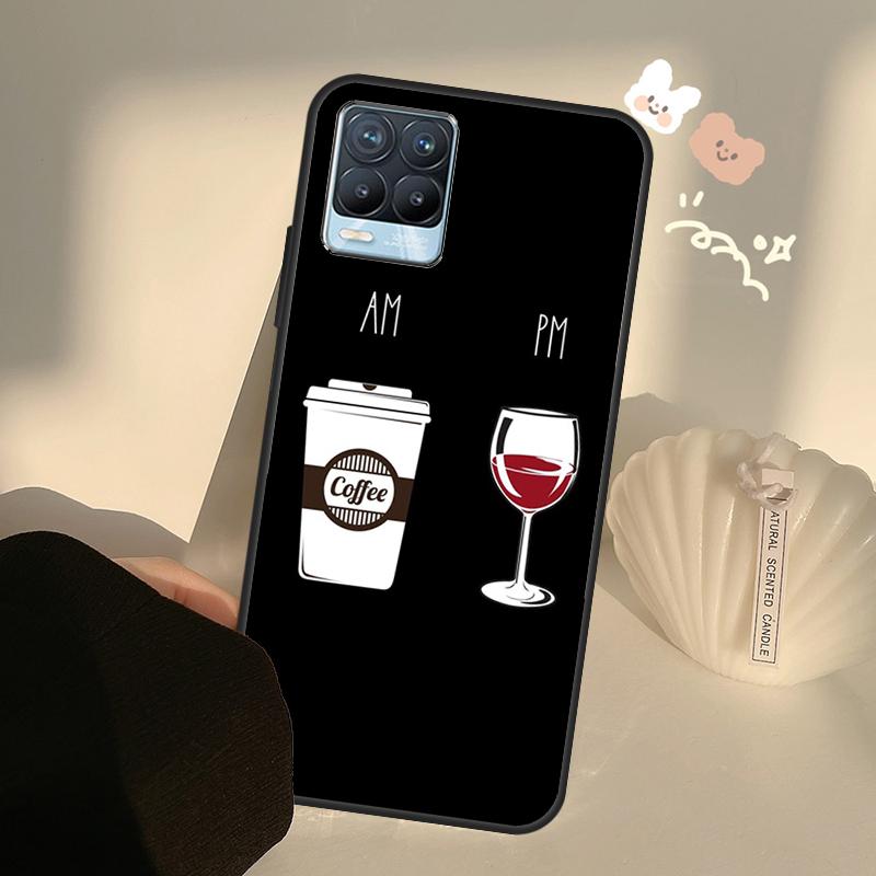Coffee Wine Cup Case For Realme GT7 Pro GT6 C65 C67 C61 C53 C55 C51 C25 C63 C71 C75 11 12 13 14 15 Pro Plus