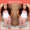 Premium Toddler Girls Kids Floral Tops Pants Trousers Headband 3pcs Outfits Set Clothes