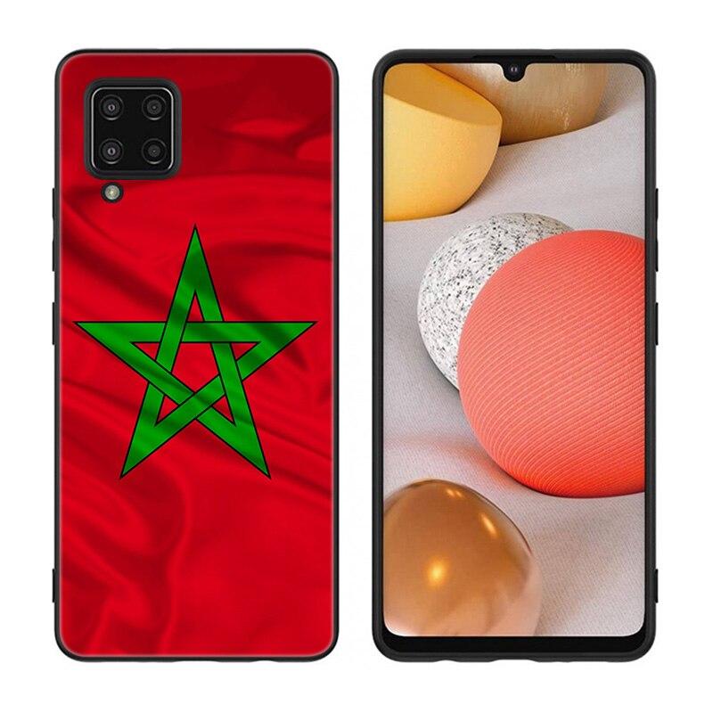 Morocco Flag Coat Of Arms Case For Samsung Galaxy A12 A02S A22 A32 A52 A72 A71 A51 A41 A31 A21 A11 A50 A70 A10S A20S Black Cover