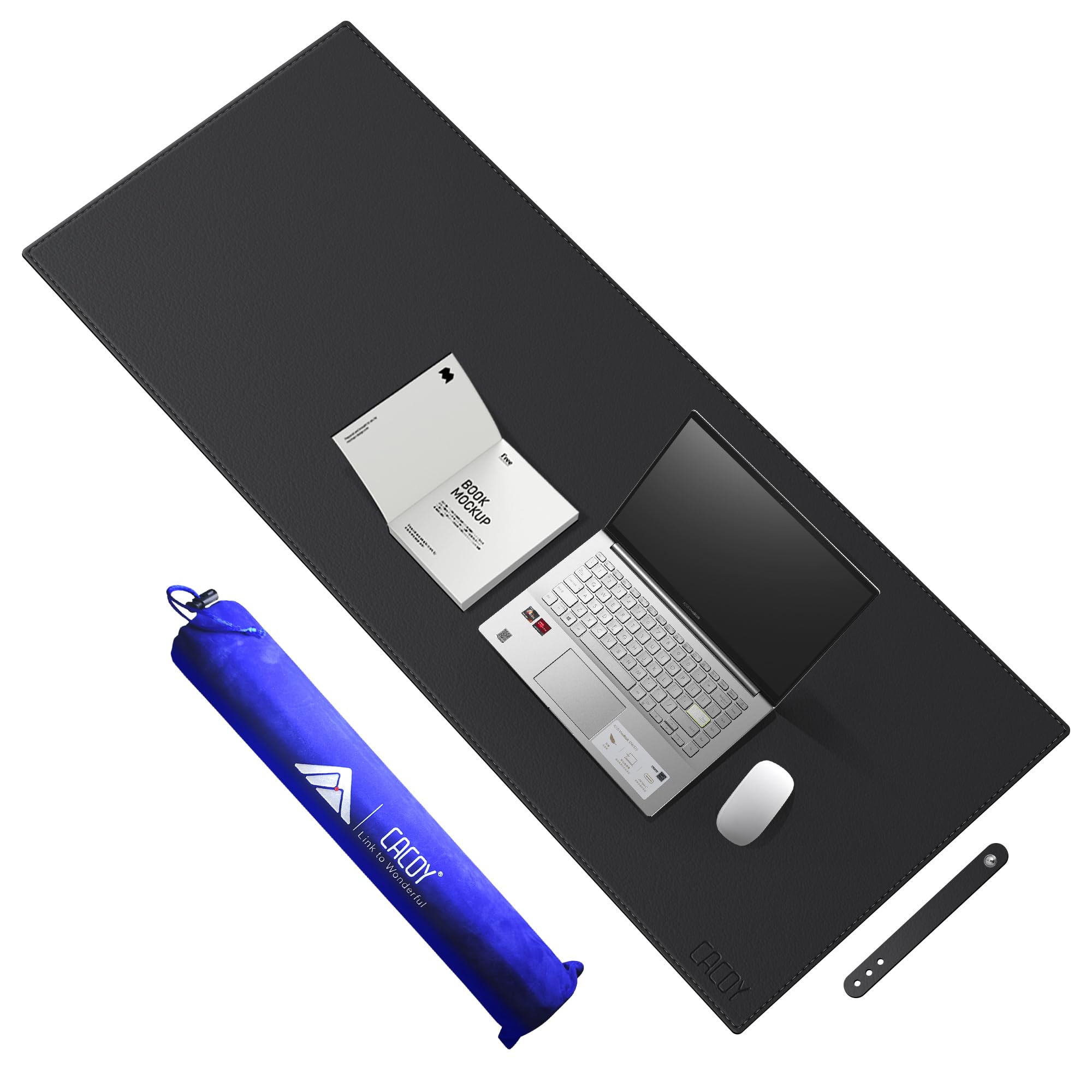 

Cacoy 120x50см PU Кожаный Настольный Расширенный Игровой Коврик для Мыши Водонепроницаемый Многофункциональный Настольный Коврик для Офиса Черный Коврик, Коврик, - чёрный