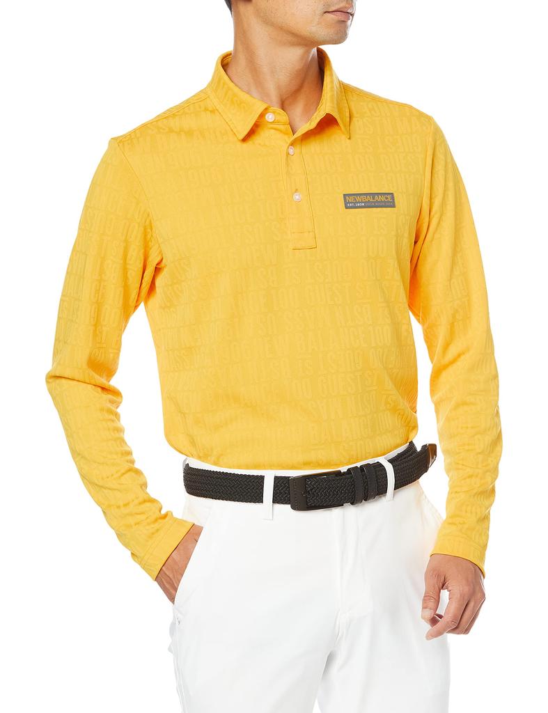 New Balance Long Sleeve Golf Polo Shirt Size 4 Orange Men's (Typography Print) - (M) - (Product Code 012-1269004)