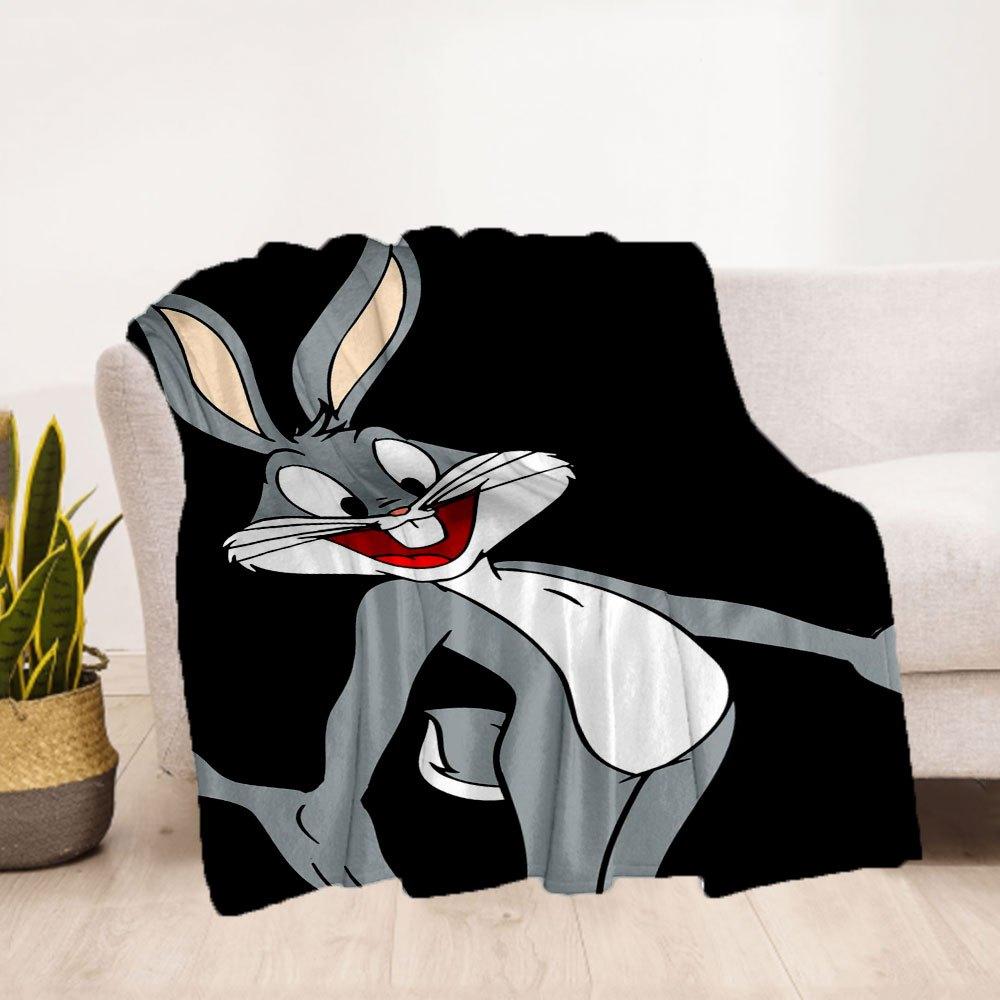 "Looney Tunes Bugs Bunny Phone Case Cover"Blanket Flannel Throw Blanket for Sofa, Bed, Travel, Camping, Office
